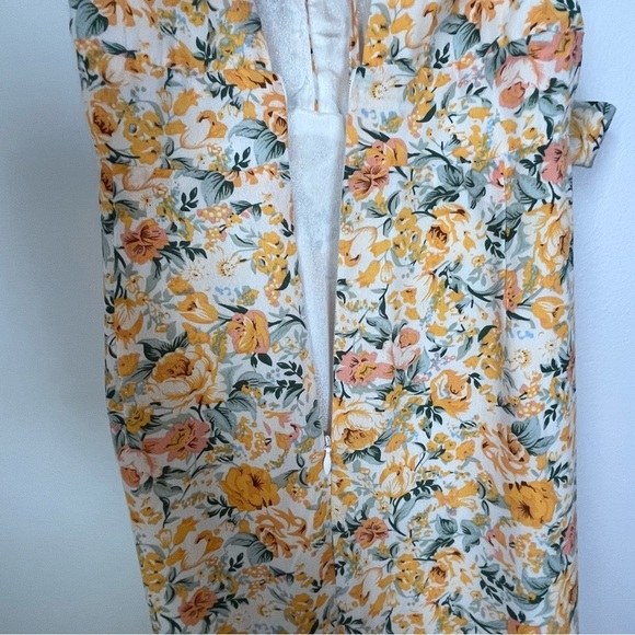 Lulu’s Watching the Blooms Yellow Floral High-Low Midi Dress Size Medium - Picture 12 of 16